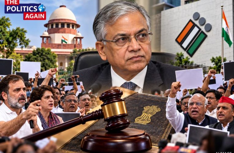 Election Commission of India building, Indian parliament constitution book, CEC India removal process, Opposition protest Jantar Mantar Delhi, Indian election voting symbol