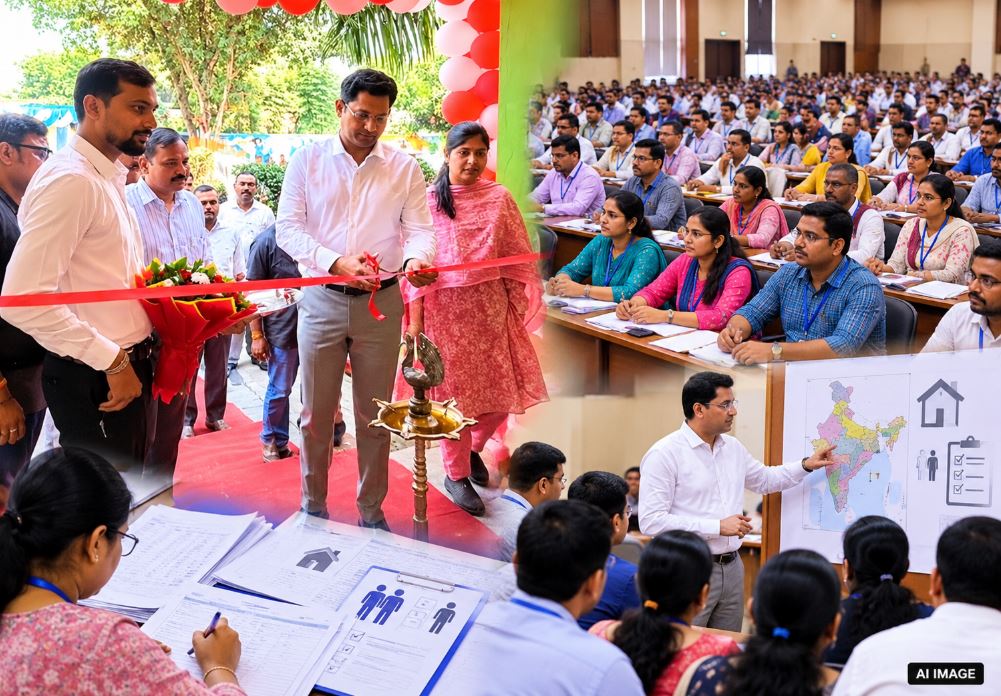 District Magistrate Samuel Paul N inaugurating the Census 2027 training program for enumerators and supervisors in Jaunpur.
