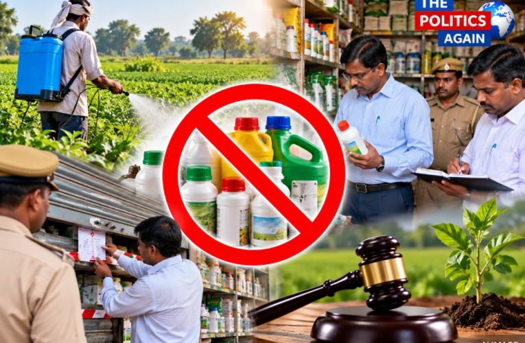 Warning sign against the use of unregistered agricultural chemical Cyclosinon.