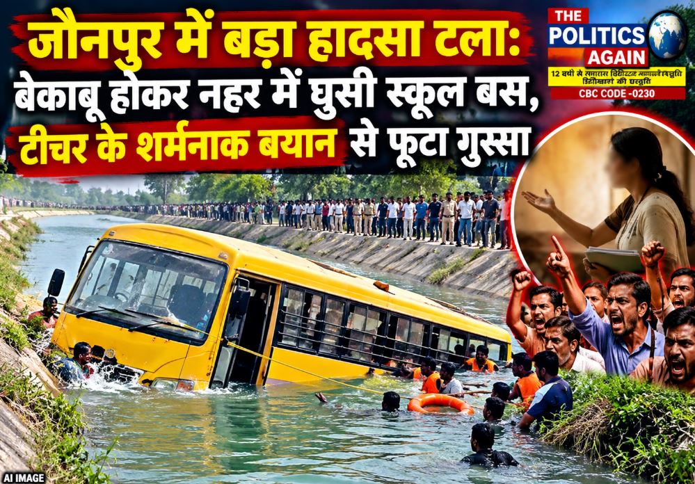 St. Xavier's school bus falls into a canal in Badlapur, Jaunpur.