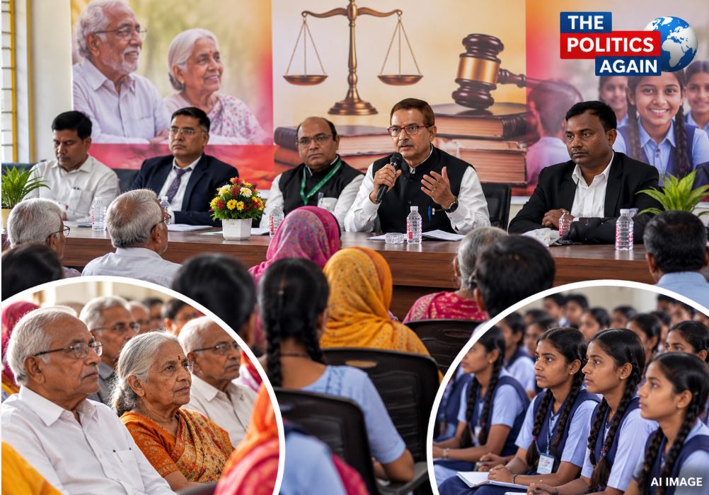 Legal literacy camp organized for senior citizens and girls at Mount Litera Zee School in Jaunpur.