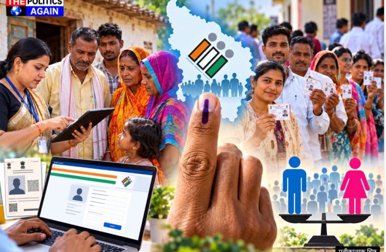 Indian voter ID card, Election Commission of India logo, Indian youth voting, smartphone voter registration India, Indian electronic voting machine