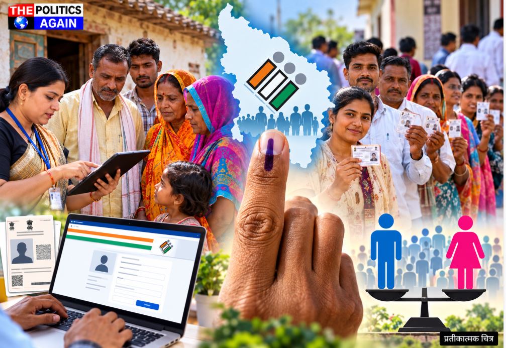 Indian voter ID card, Election Commission of India logo, Indian youth voting, smartphone voter registration India, Indian electronic voting machine