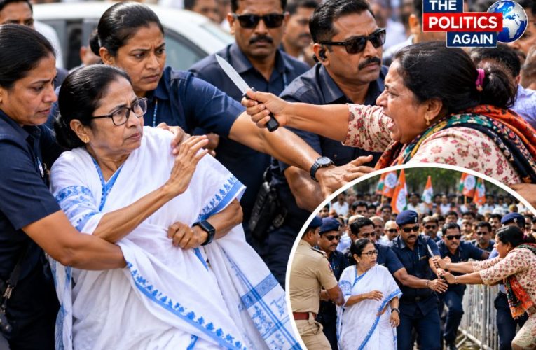 Heavy security outside Mamata Banerjee's residence in Kalighat, Kolkata.