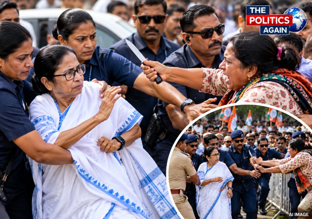 Heavy security outside Mamata Banerjee's residence in Kalighat, Kolkata.