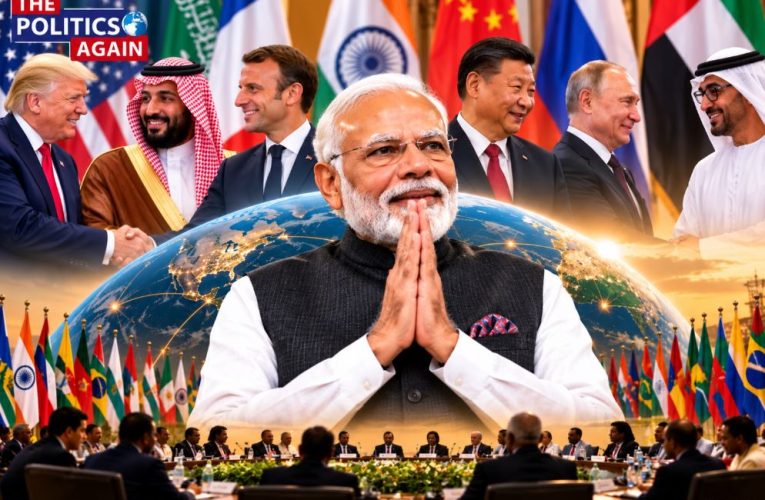 PM Narendra Modi thanking global leaders, Indian prime minister diplomatic meeting, PM Modi smiling portrait, global south leadership India, PM Modi 25 years journey