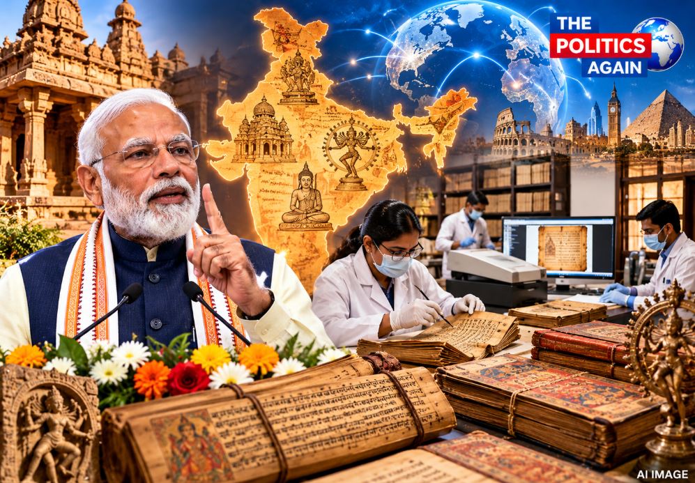 PM Narendra Modi addressing the importance of Indian cultural heritage.