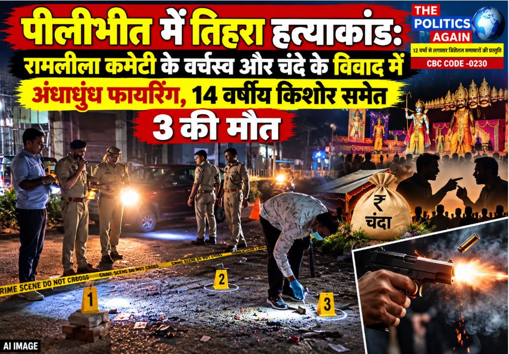 Heavy police force deployed after a triple murder in Amariya, Pilibhit.