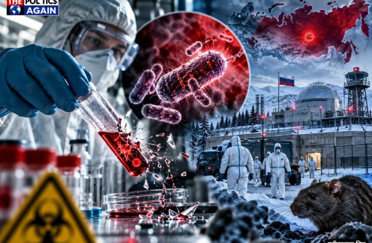 scientist in hazmat suit laboratory, broken test tube biohazard, virus outbreak laboratory, Russian hospital quarantine zone