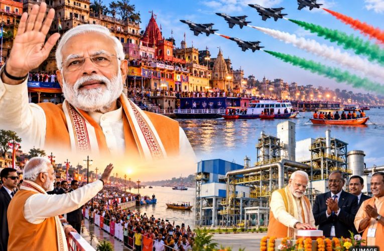 PM Narendra Modi attending the 'Wings Over Ganga' Air Show and inaugurating an industrial unit in Varanasi