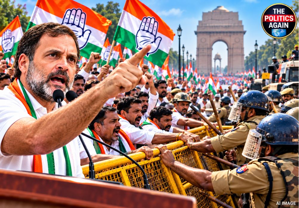 राहुल गांधी का चलो दिल्ली मार्च रामलीला मैदान, 1 नवंबर, लोकतंत्र और संविधान बचाने की अपील।