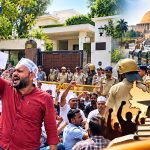 UP teachers protest Lucknow, 68500 shikshak bharti protest, Eco Garden Lucknow protest, Police detaining protesters UP