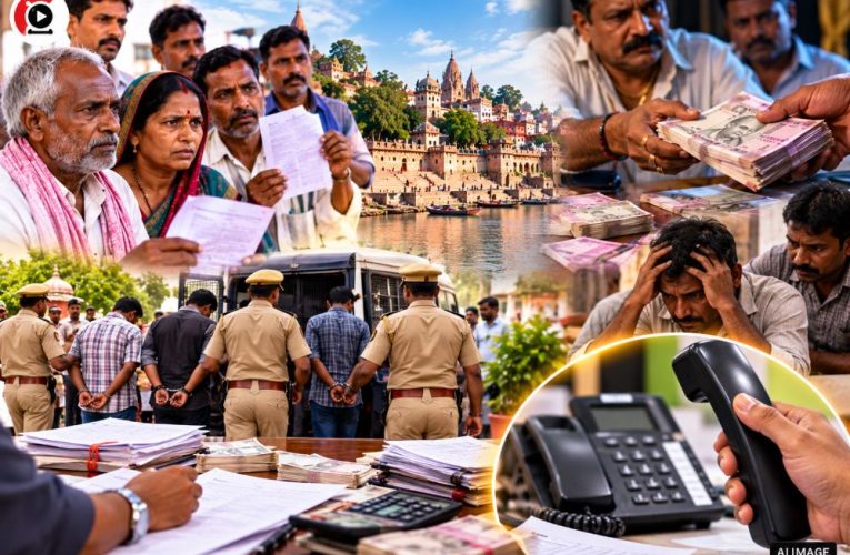 Jaunpur SP Dr. Yashveer Singh issuing a warning and helpline number against illegal moneylenders.