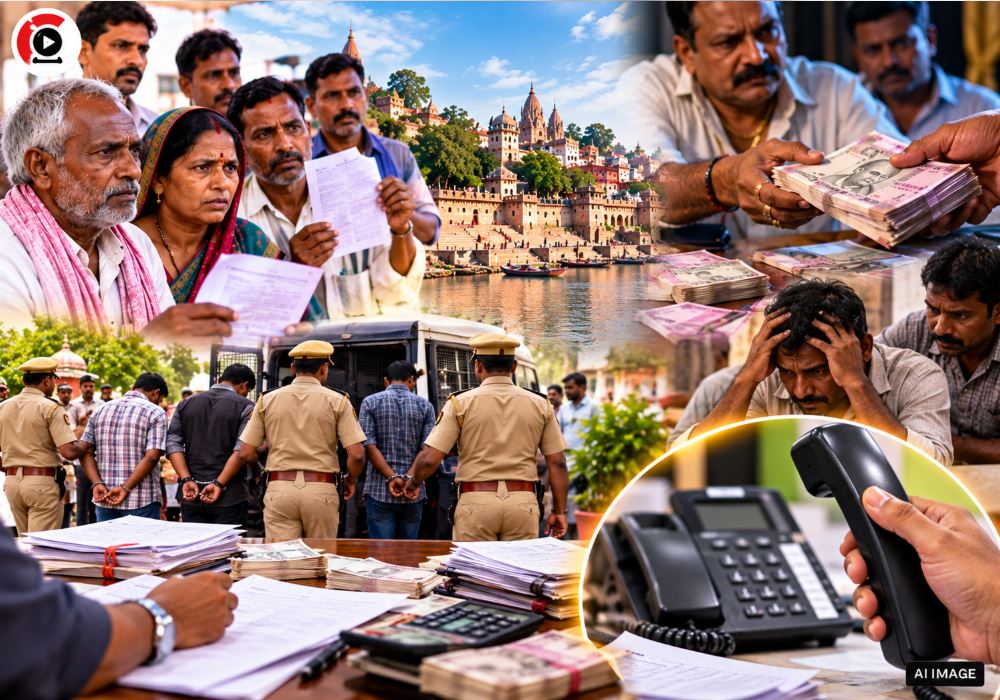 Jaunpur SP Dr. Yashveer Singh issuing a warning and helpline number against illegal moneylenders.