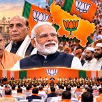UP BJP leadership announcing the 712-member State Executive Committee ahead of the 2027 assembly elections.