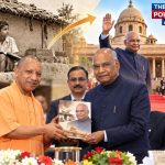 CM Yogi Adityanath releasing the autobiography of former President Ram Nath Kovind in Lucknow.